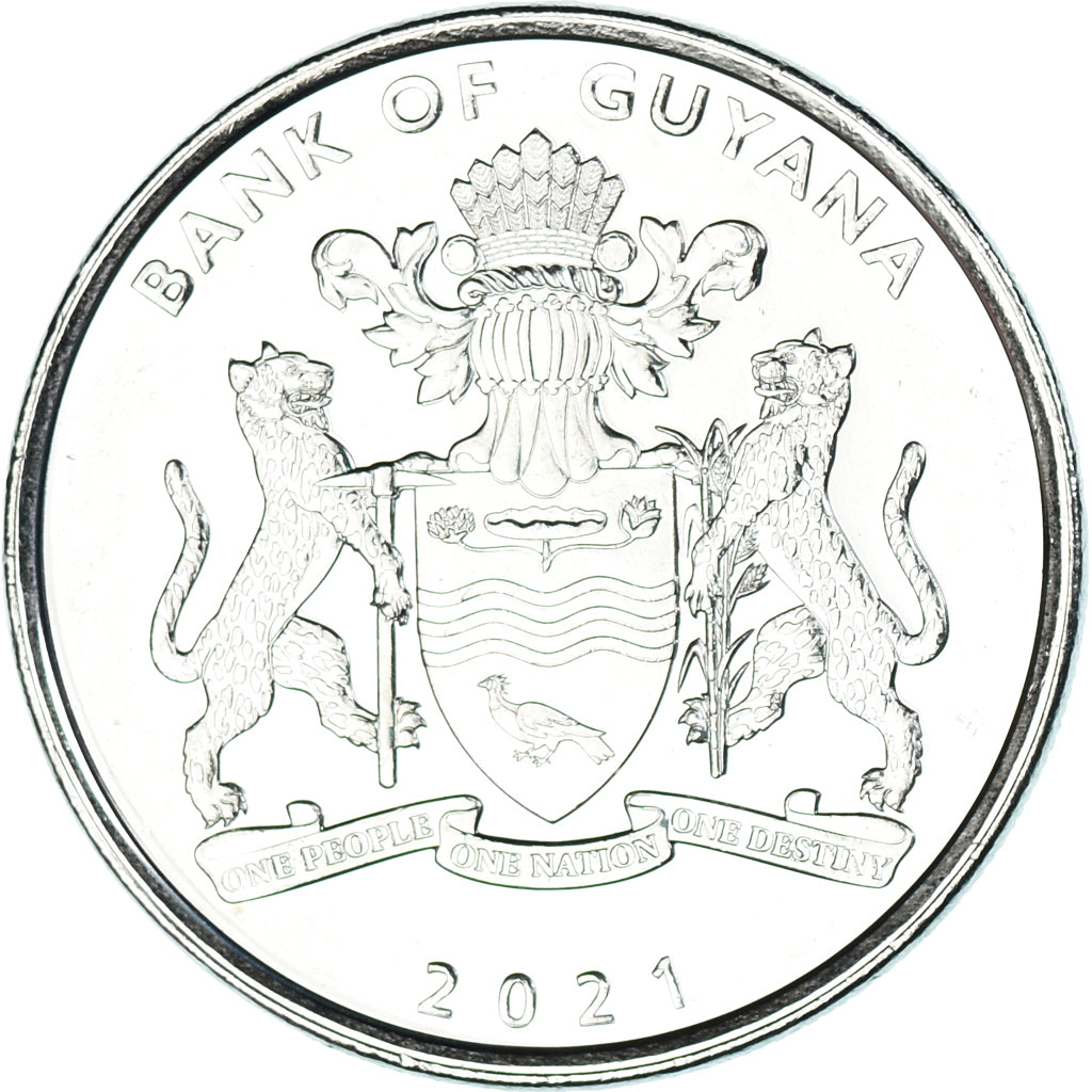 Coin, Guyana, 100 Dollars, 2021, 55 Years of Independence.colorized., MS(63)