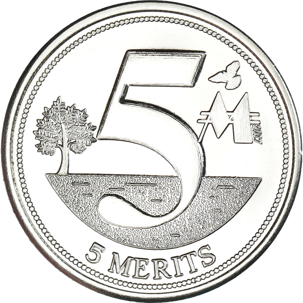 Coin, Eurozone, 5 Merits, 2017, LIBERLAND, MS(63), Nickel