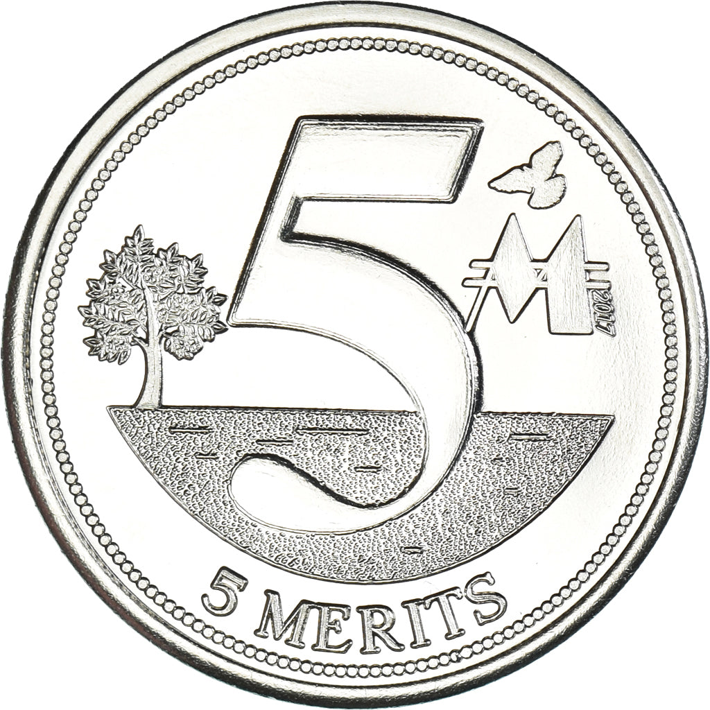 Coin, Eurozone, 5 Merits, 2017, LIBERLAND, MS(63), Nickel