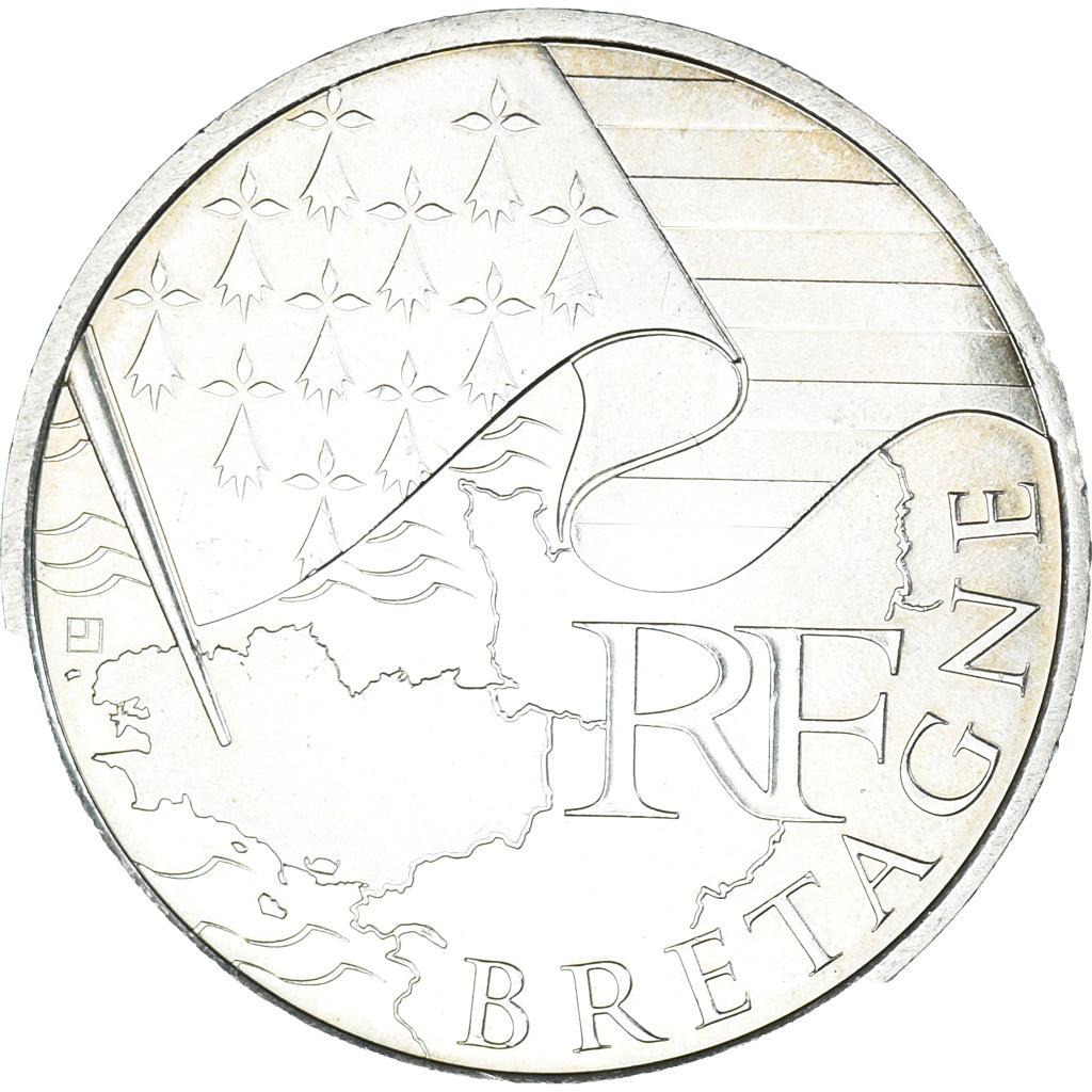 Frankreich, 10 Euro, Bretagne, 2010, Paris, UNZ, Silber, KM:1648