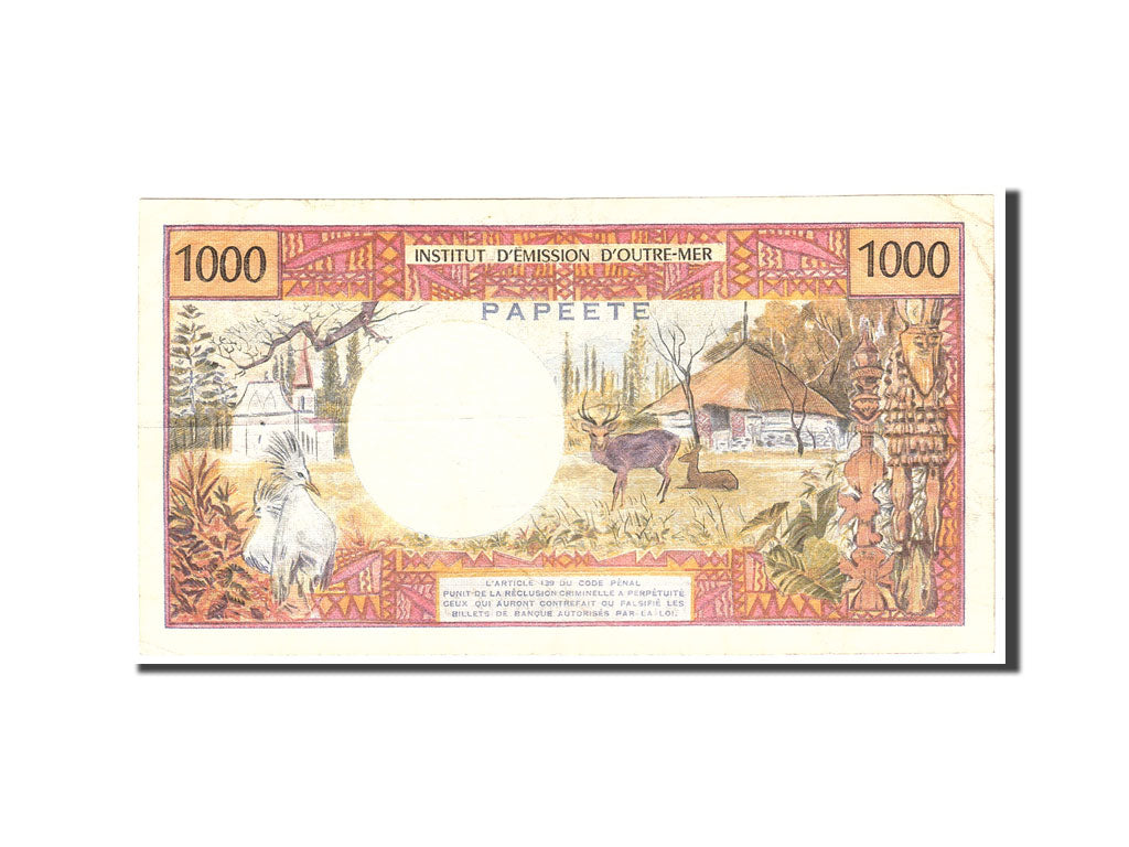 Billete, 1000 Francs, 1985, Tahití, KM:27d, Undated, BC+