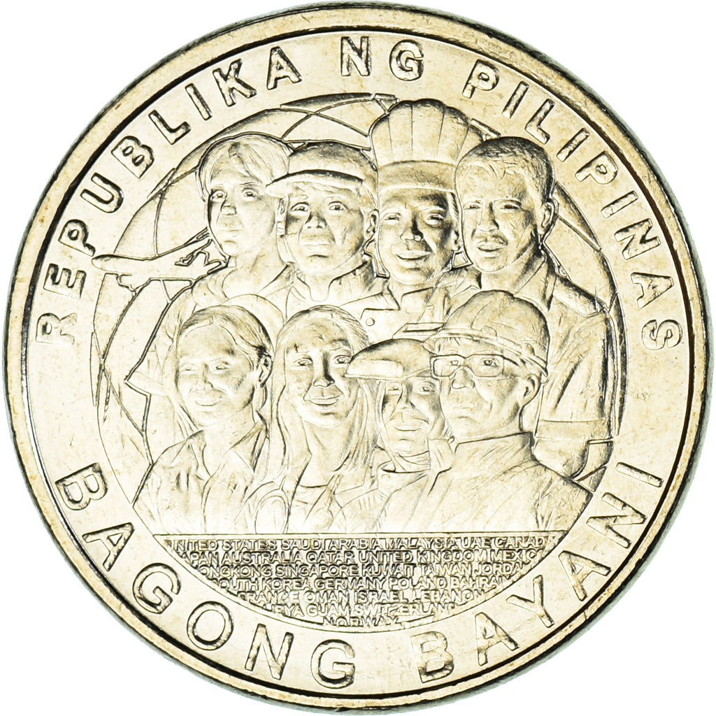 Coin, Philippines, 5 Piso, 2014, Bagong Bayani, MS(63), Copper-nickel, KM:287
