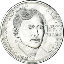 Moeda, Filipinas, Piso, 2011, Jose Rizal 150th Birth Anniversary, MS(63), Aço