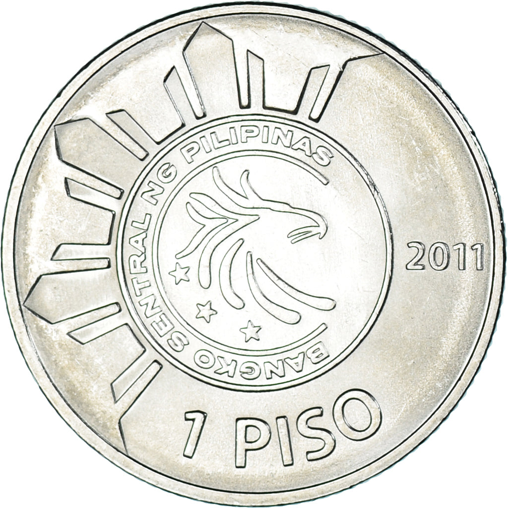 Moeda, Filipinas, Piso, 2011, Jose Rizal 150th Birth Anniversary, MS(63), Aço