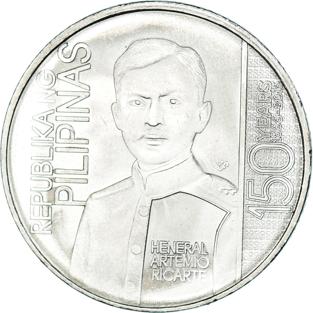 Coin, Philippines, Piso, 2016, Artemio Ricarte, MS(63), Acier plaqué nickel