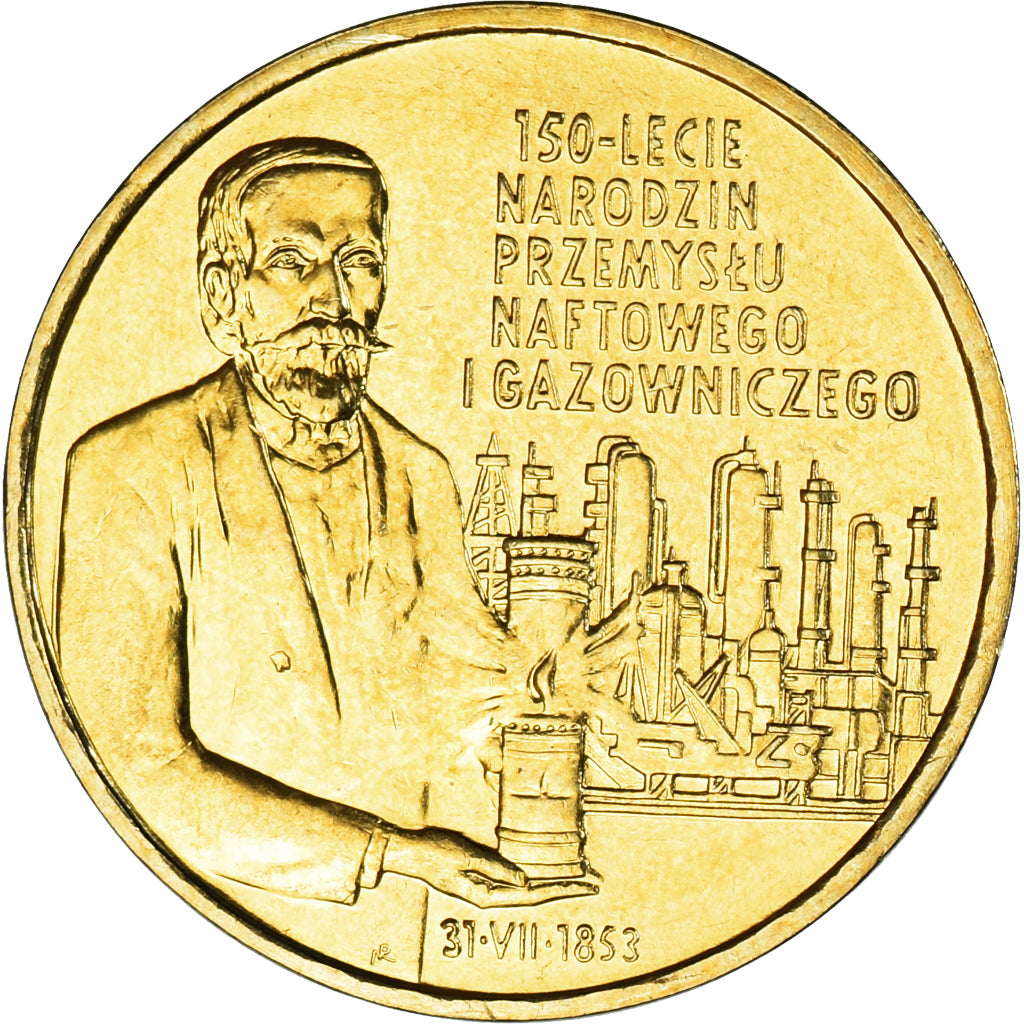 Münze, Polen, 2 Zlote, 2003, Warsaw, Petroleum and Gas Industry 150th