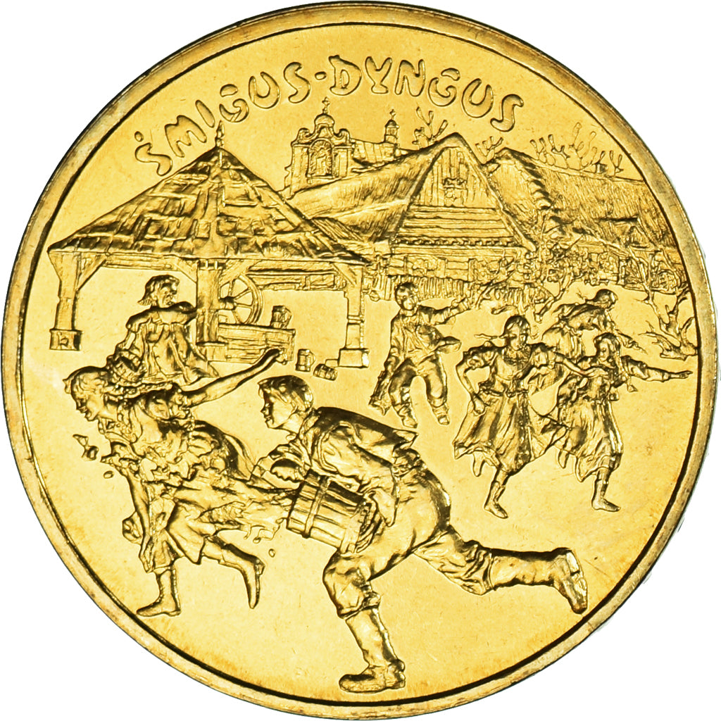 Coin, Poland, 2 Zlote, 2003, Warsaw, Śmigus-dyngus, MS(63), Brass, KM:451