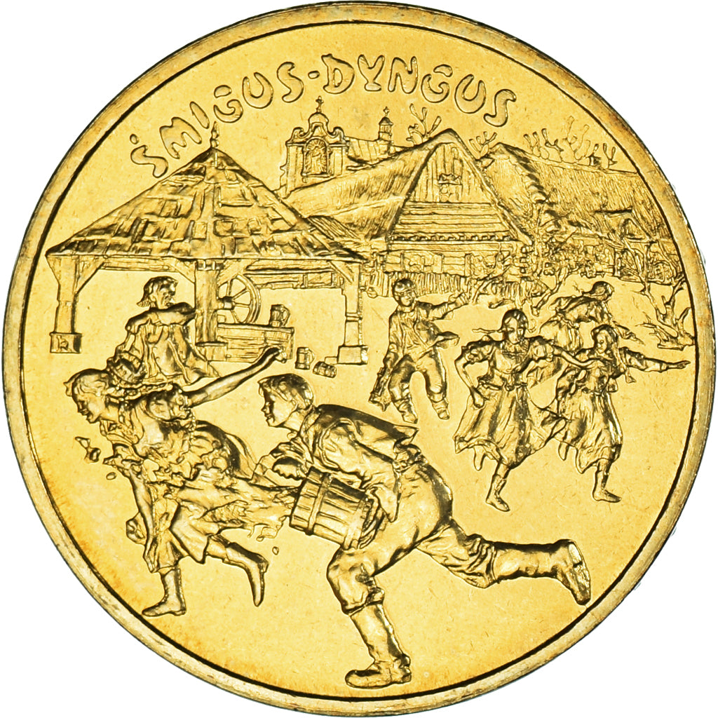 Moneda, Polonia, 2 Zlote, 2003, Warsaw, Śmigus-dyngus, SC, Latón, KM:451