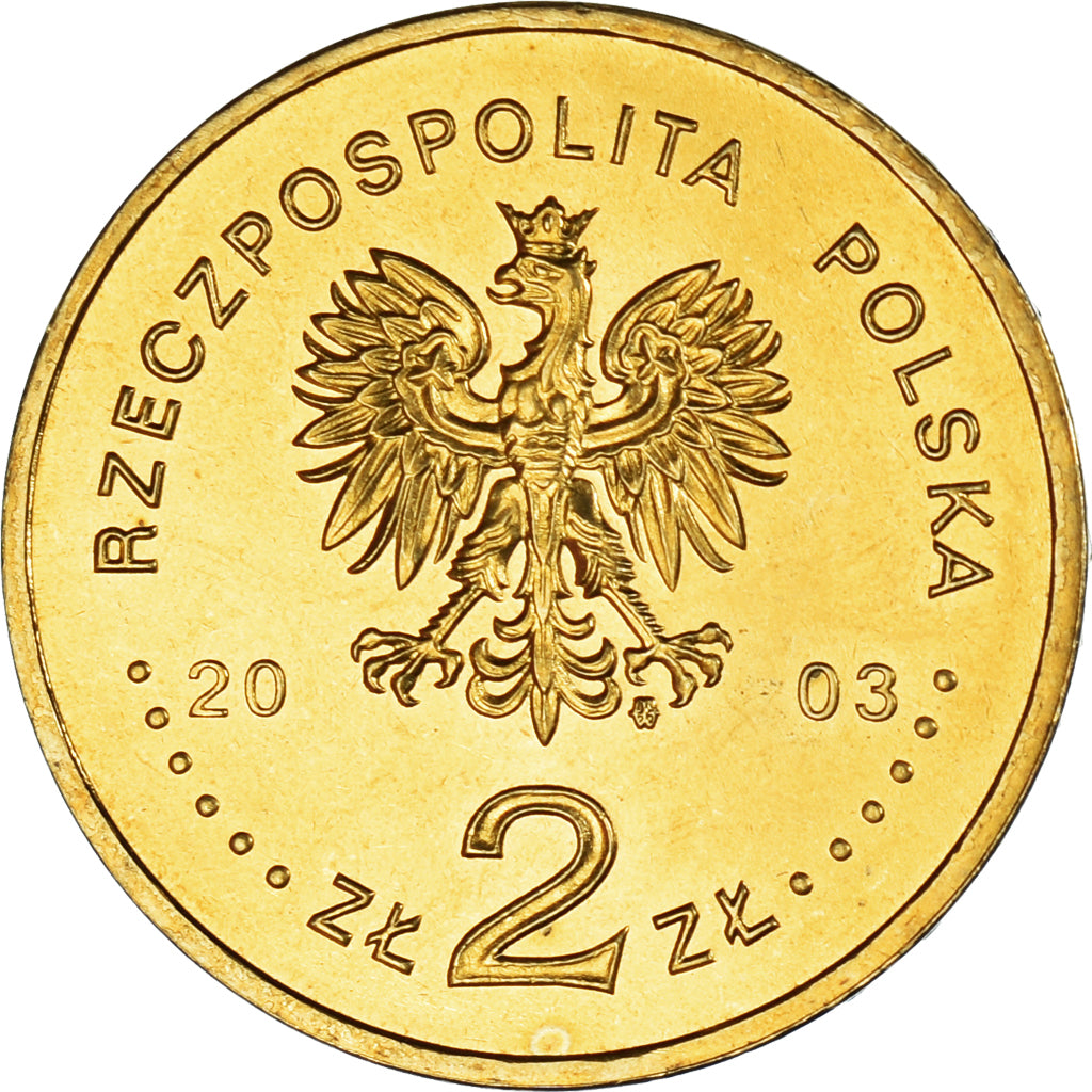 Coin, Poland, 2 Zlote, 2003, Warsaw, MS(63), Brass, KM:456