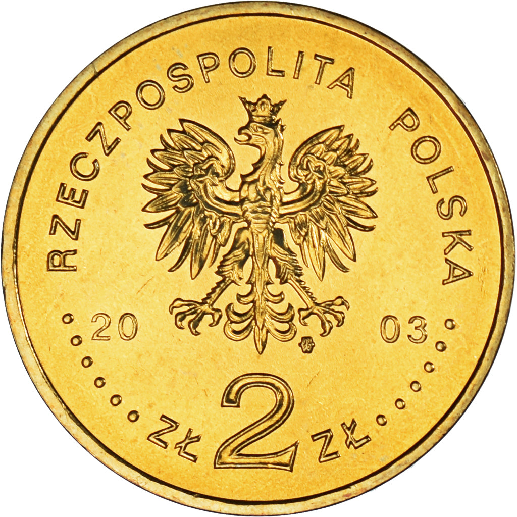 Coin, Poland, 2 Zlote, 2003, Warsaw, MS(63), Brass, KM:473