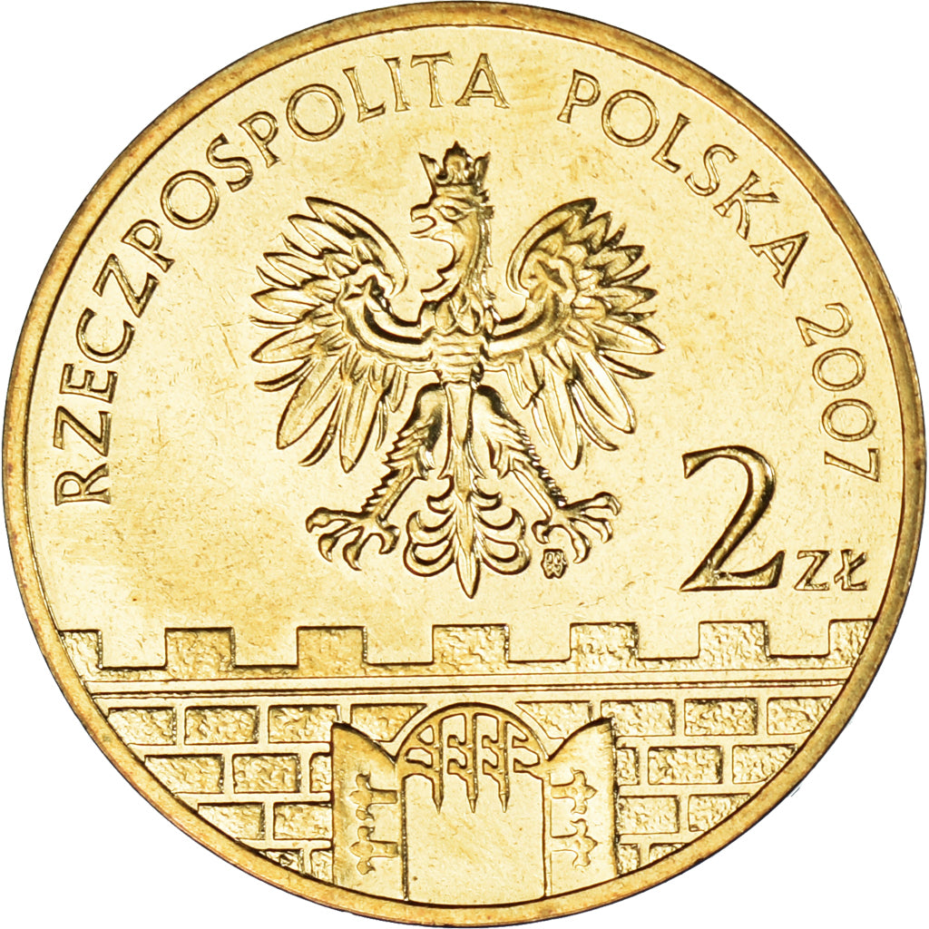 Münze, Polen, 2 Zlote, 2007, Warsaw, Plock, UNZ, Messing, KM:617
