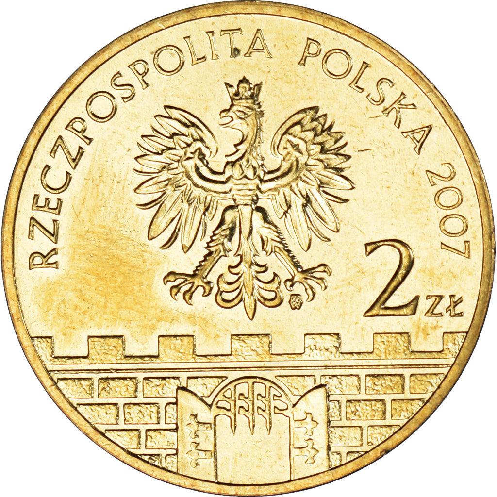 Moneta, Polonia, 2 Zlote, 2007, Warsaw, Plock, SPL, Ottone, KM:617