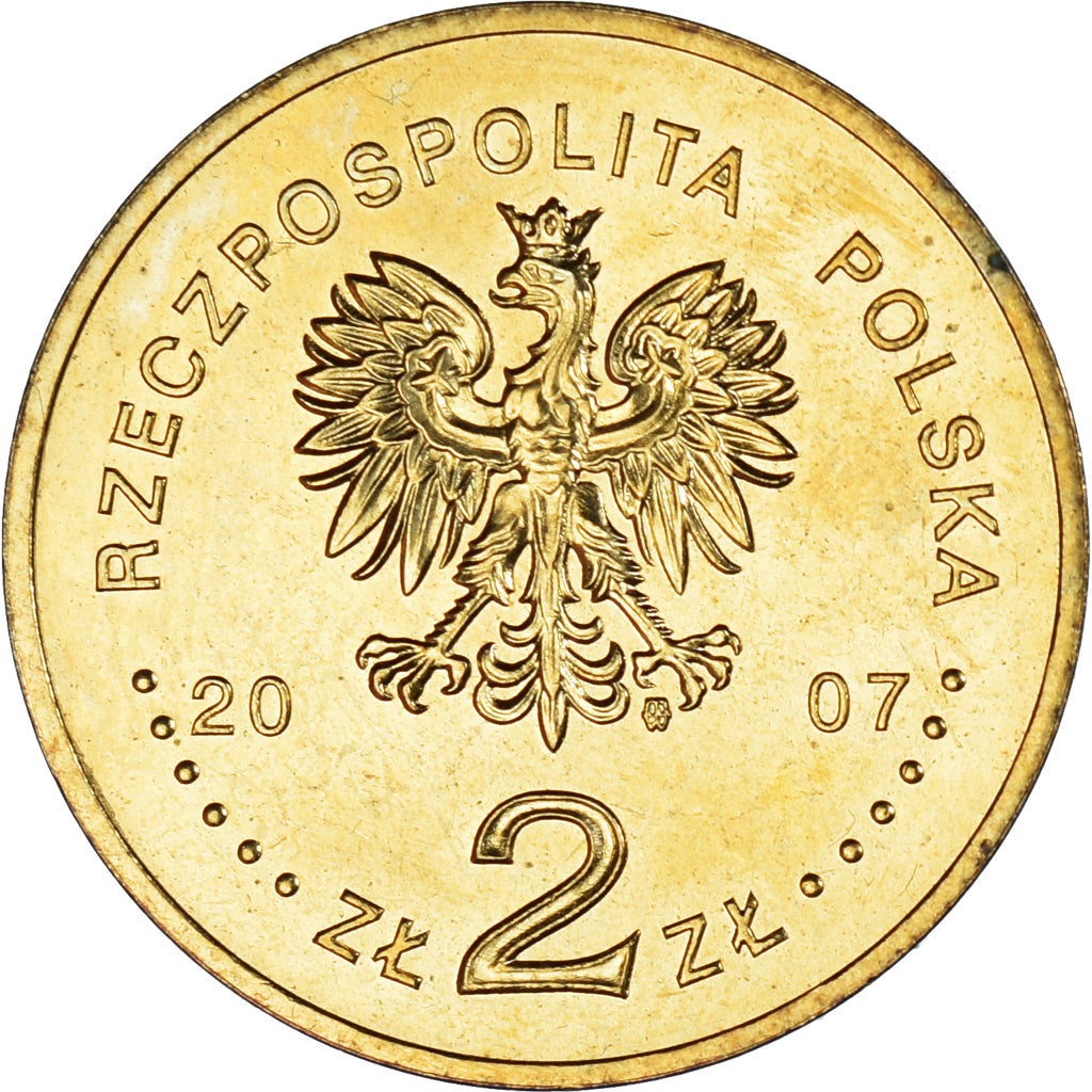 Moeda, Polónia, 2 Zlote, 2007, Warsaw, Ignacy Domeyko, MS(63), Latão, KM:590