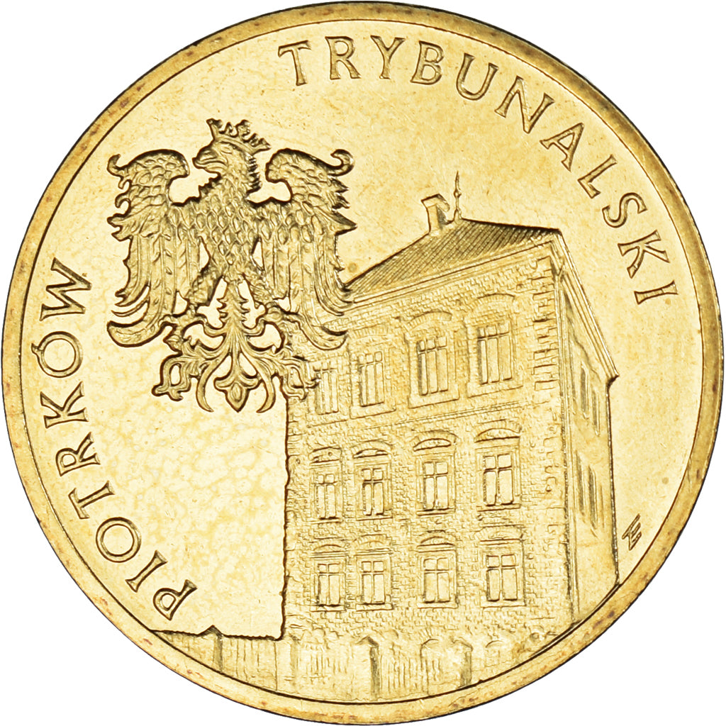 Coin, Poland, 2 Zlote, 2008, Warsaw, Piotrkow Trybunalski, MS(63), Brass, KM:628