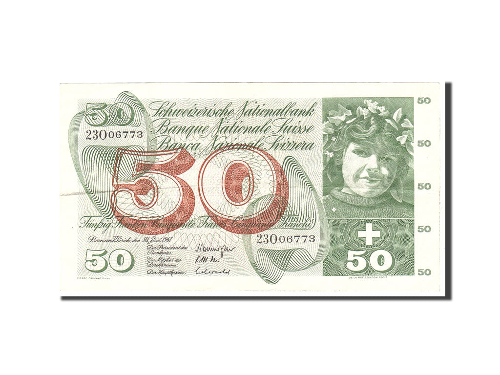 Geldschein, Schweiz, 50 Franken, 1967, 1967-06-30, KM:48g, SS