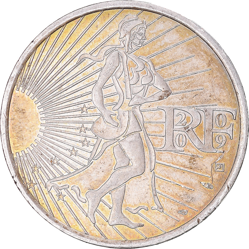 France, 10 Euro, 2009, Semeuse, AU(50-53), Silver