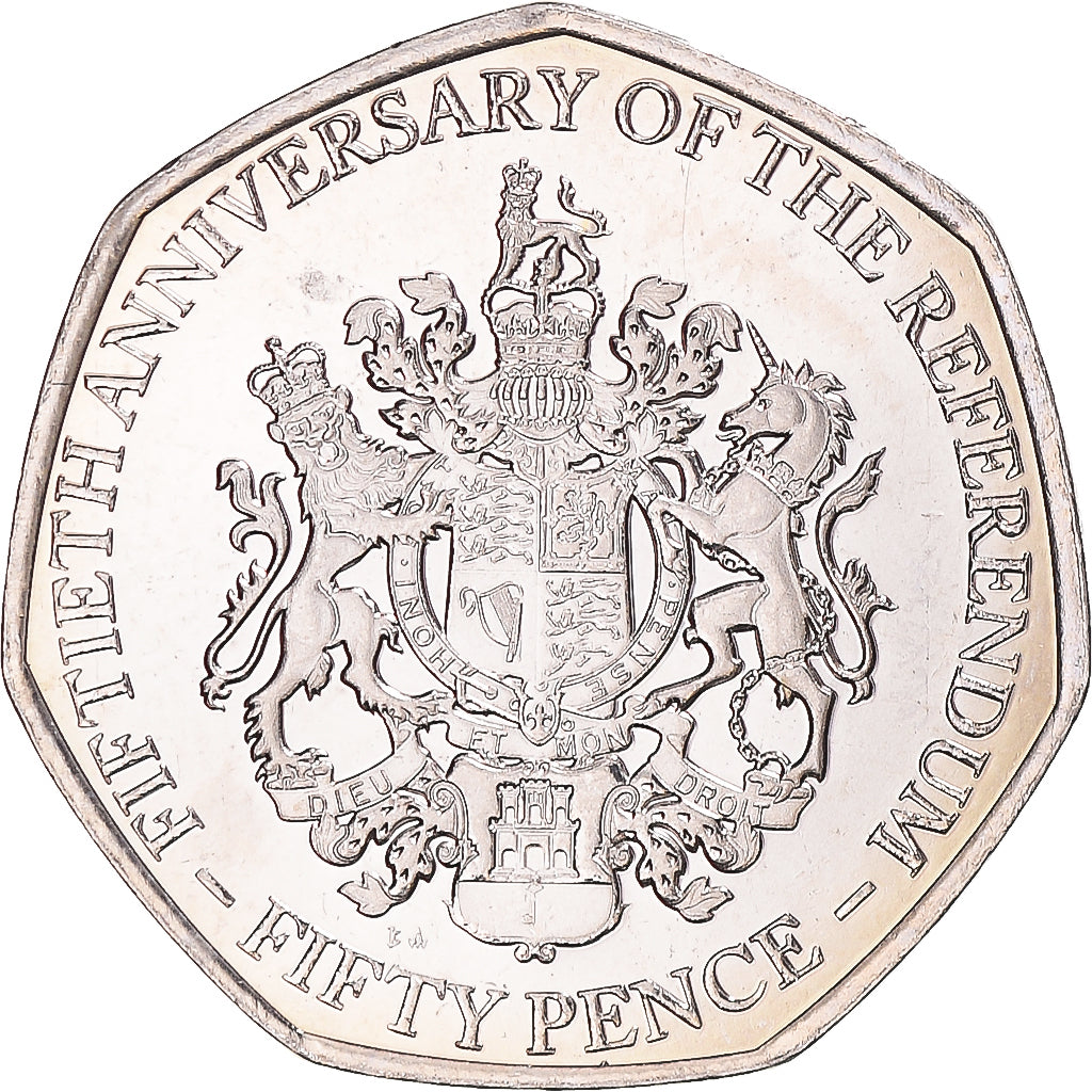 Coin, Gibraltar, 50 Pence, 2017, Pobjoy Mint, 1967 Referendum Anniversary