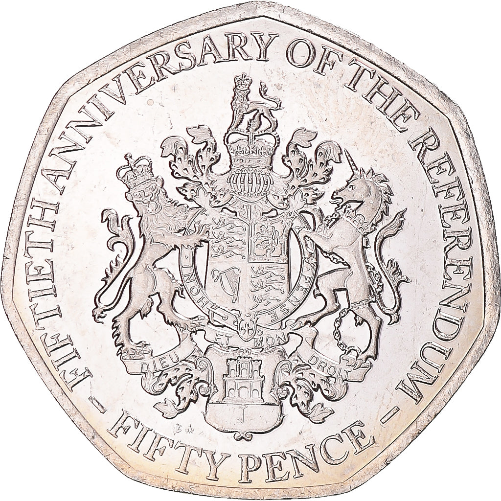 Moneta, Gibraltar, 50 Pence, 2017, Pobjoy Mint, 1967 Referendum Anniversary