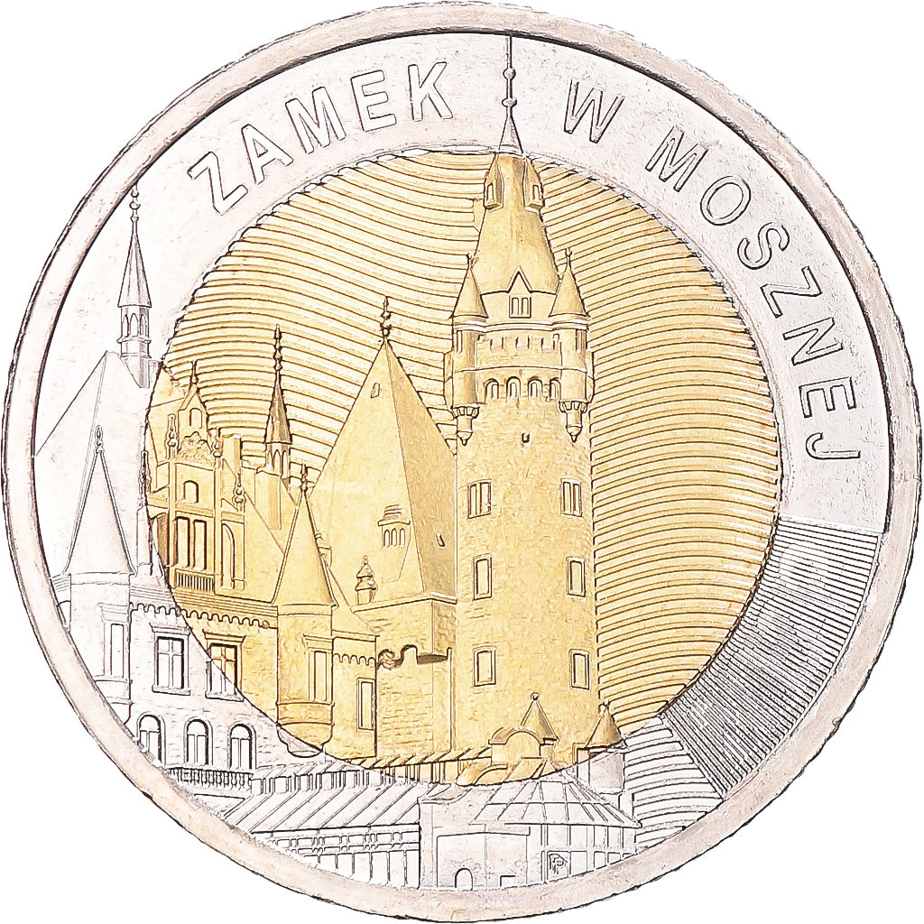 Coin, Poland, 5 Zlotych, 2022, Moszna Castle, MS(63), Bi-Metallic