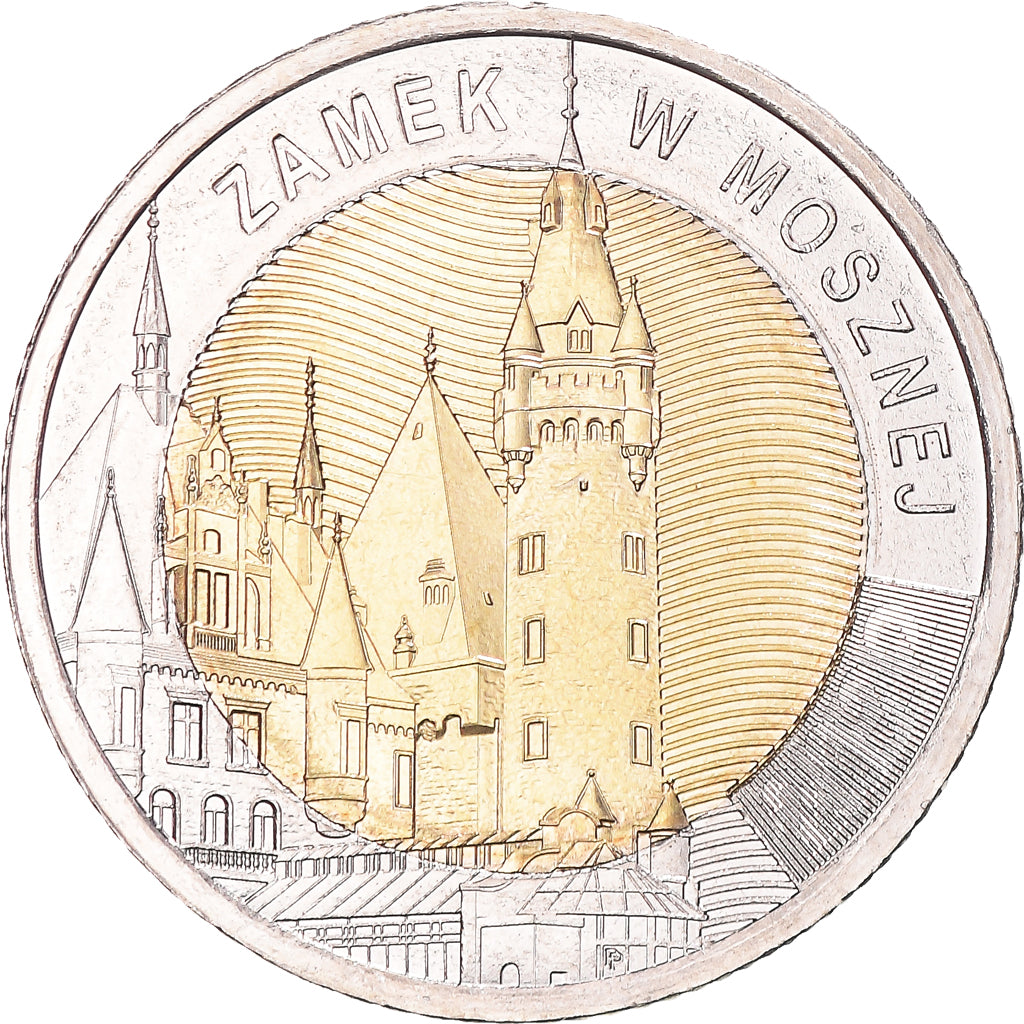 Munten, Polen, 5 Zlotych, 2022, Moszna Castle, UNC-, Bi-Metallic