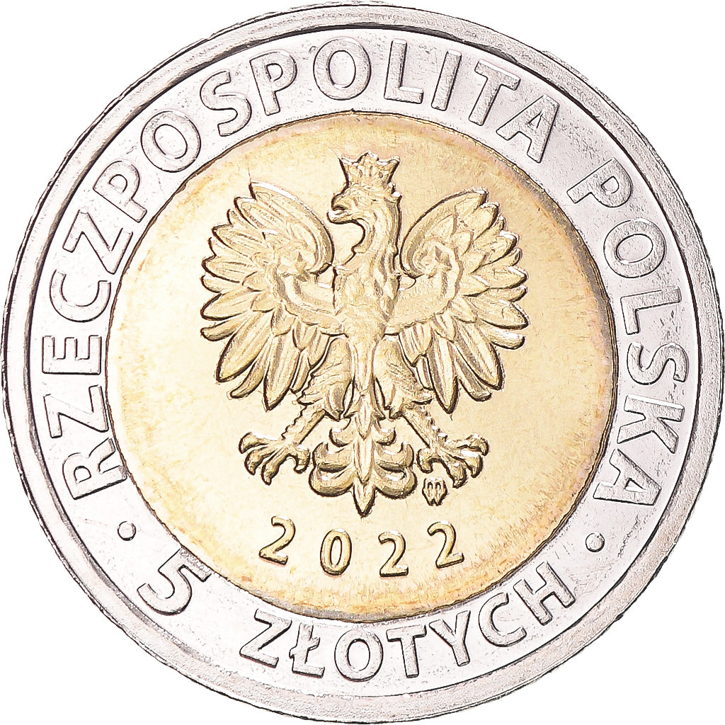 Munten, Polen, 5 Zlotych, 2022, Moszna Castle, UNC-, Bi-Metallic