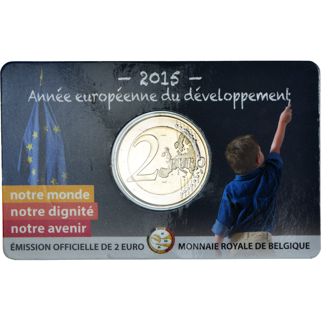 Bélgica, 2 Euro, European Year for Development, 2015, Dutch Text, MS(65-70)
