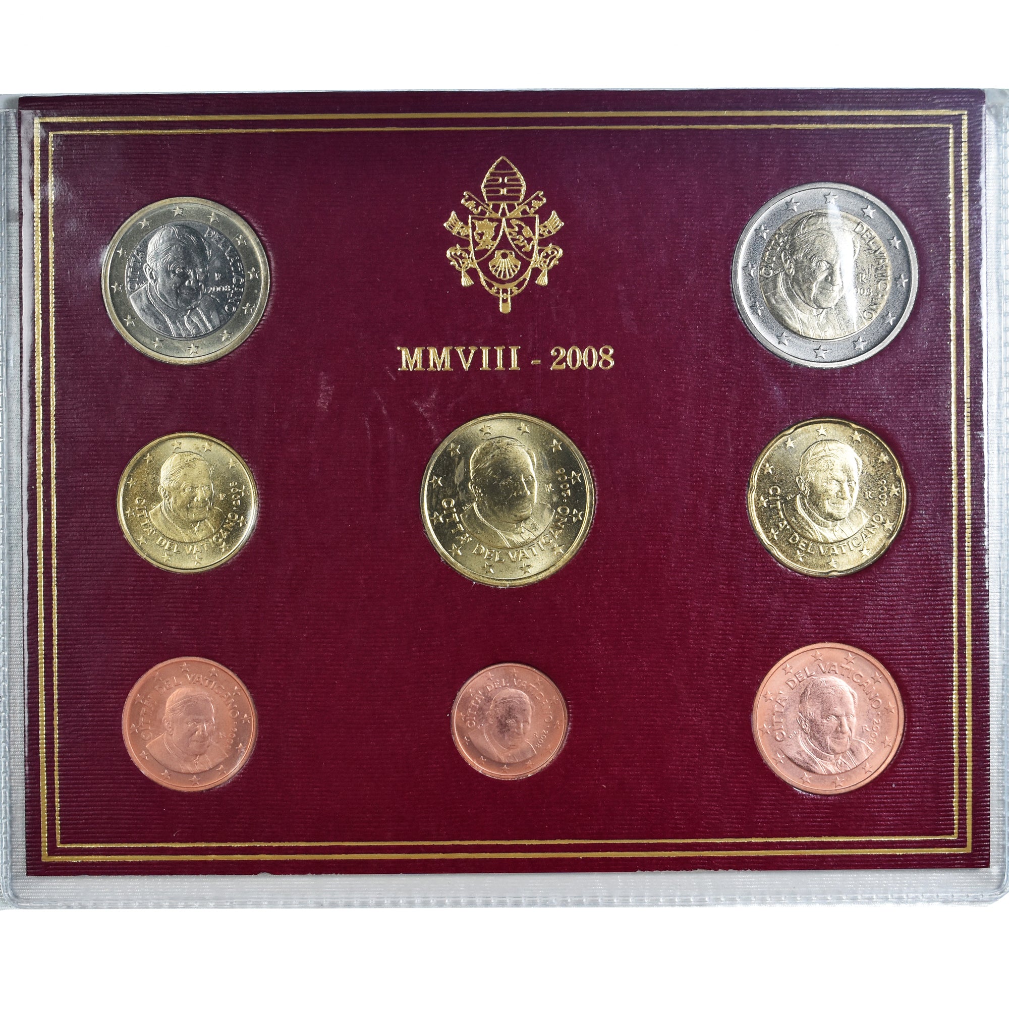 Vatican, Benedict XVI, Set 1 ct. - 2 Euro, BU, 2008, Rome, MS(65-70)