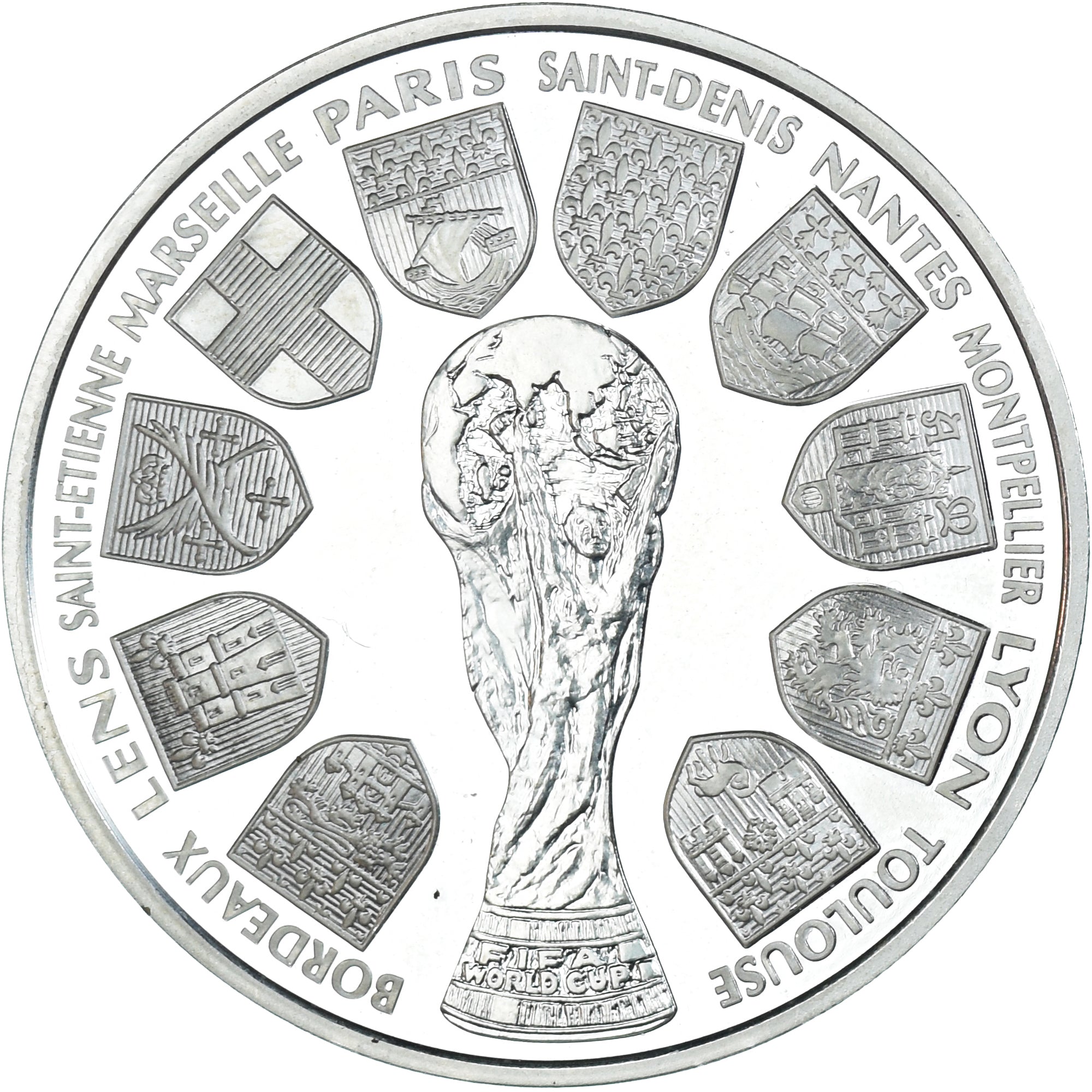 Munten, Frankrijk, Coupe du Monde 1998, 10 Francs, 1998, Paris, BE, FDC, Zilver