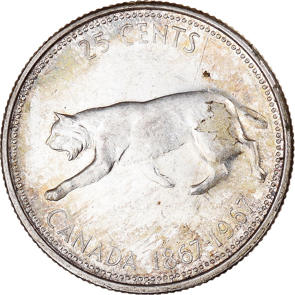 Moneta, Canada, Elizabeth II, 25 Cents, 1967, Royal Canadian Mint, Ottawa, MB+