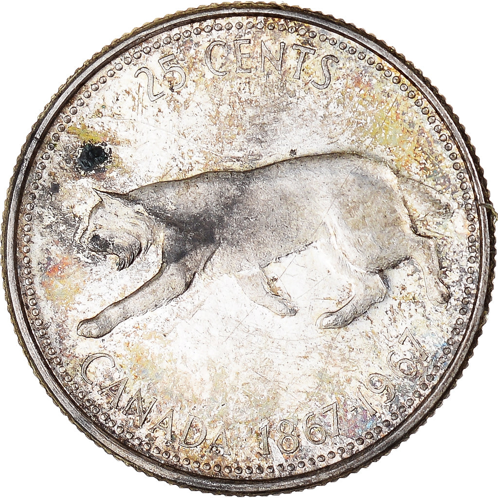 Moneta, Canada, Elizabeth II, 25 Cents, 1967, Royal Canadian Mint, Ottawa, MB+