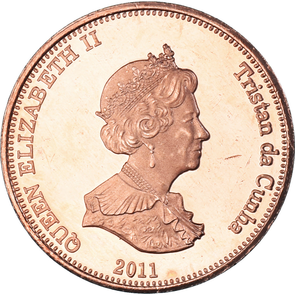 Coin, NIGHTINGALE ISLAND, 2 Pence, 2011, Île Nightingale., MS(63), Cuivre