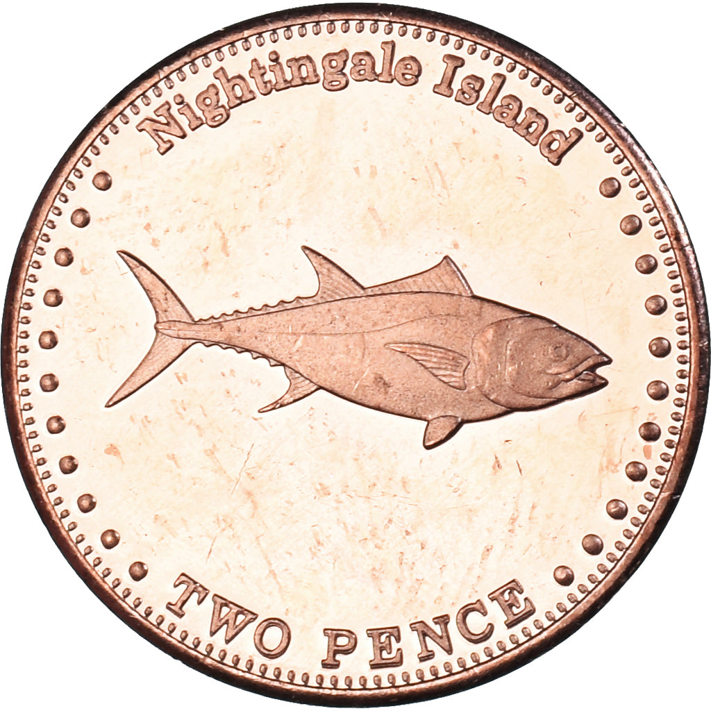Coin, NIGHTINGALE ISLAND, 2 Pence, 2011, Île Nightingale., MS(63), Cuivre