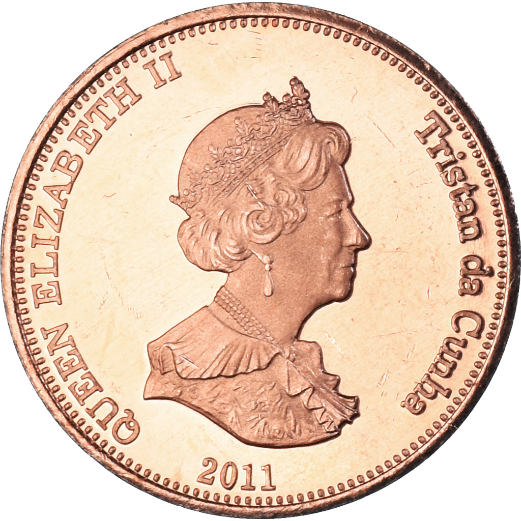 Coin, NIGHTINGALE ISLAND, 2 Pence, 2011, Île Nightingale., MS(63), Cuivre