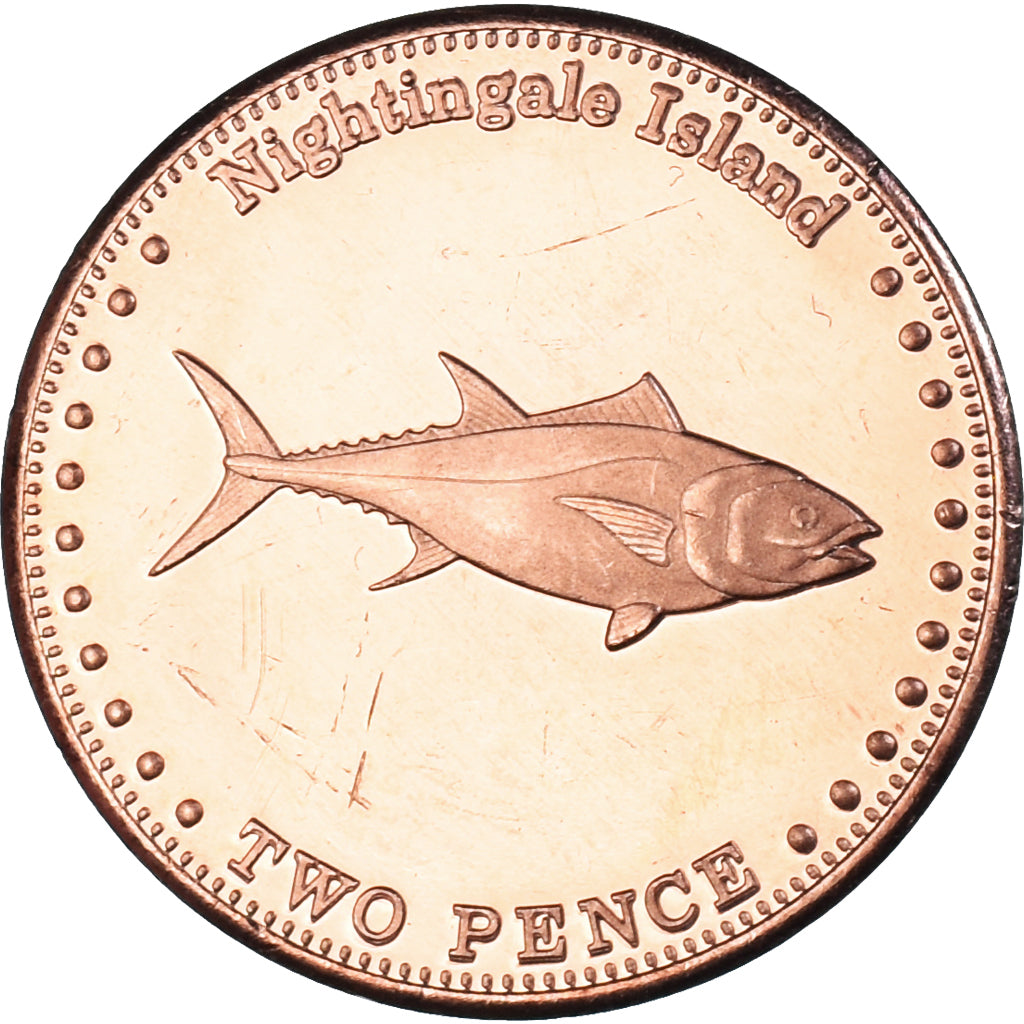 Coin, NIGHTINGALE ISLAND, 2 Pence, 2011, Île Nightingale., MS(63), Cuivre