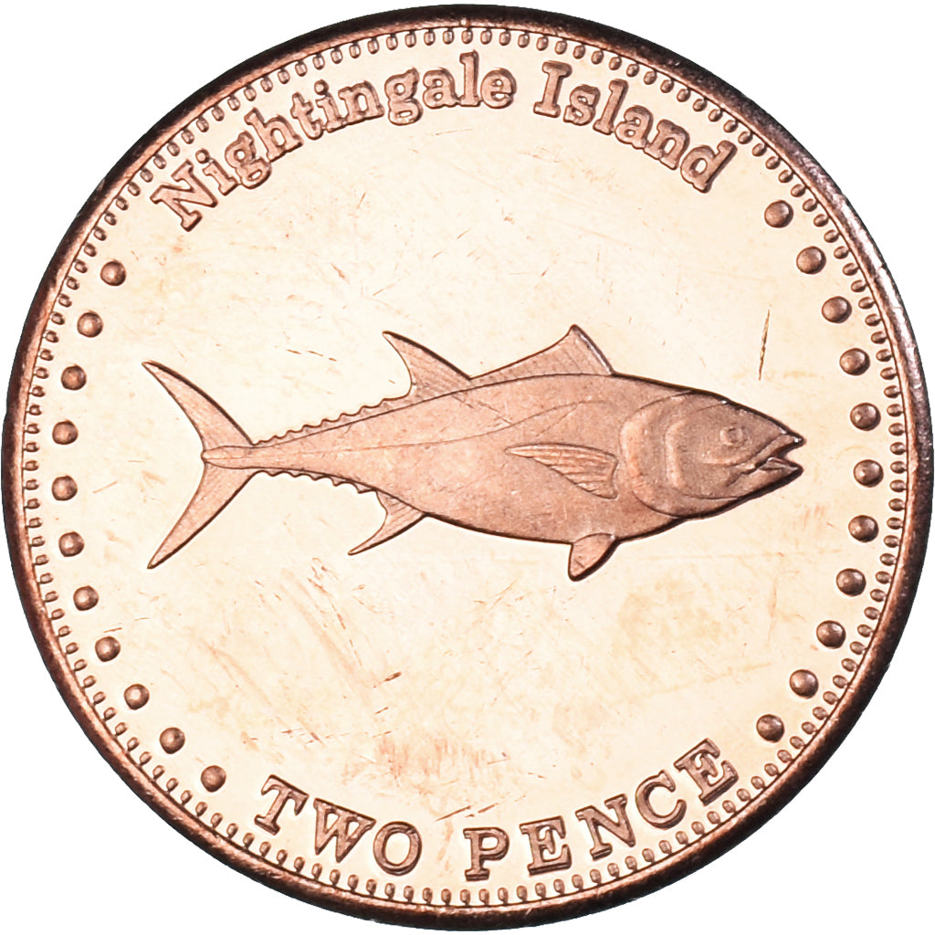 Coin, NIGHTINGALE ISLAND, 2 Pence, 2011, Île Nightingale., MS(63), Cuivre