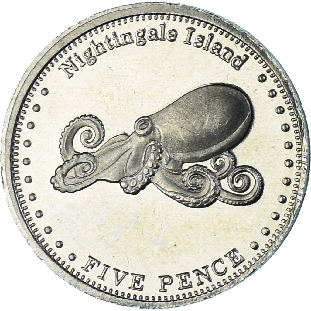 Coin, NIGHTINGALE ISLAND, 5 Pence, 2011, 4th portrait; Nightingale Island