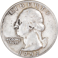Coin, United States, Washington Quarter, Quarter, 1959, U.S. Mint, Denver