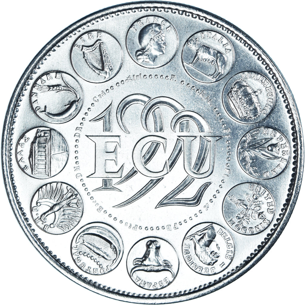 Francja, medal, Ecu Europa, Marianne, Politics, 1992, Rodier, MS(65-70)