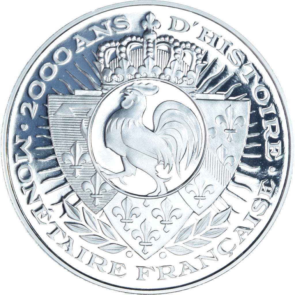 Francia, medalla, Histoire Monétaire, Double Tournois Henri III, BE, FDC, Plata