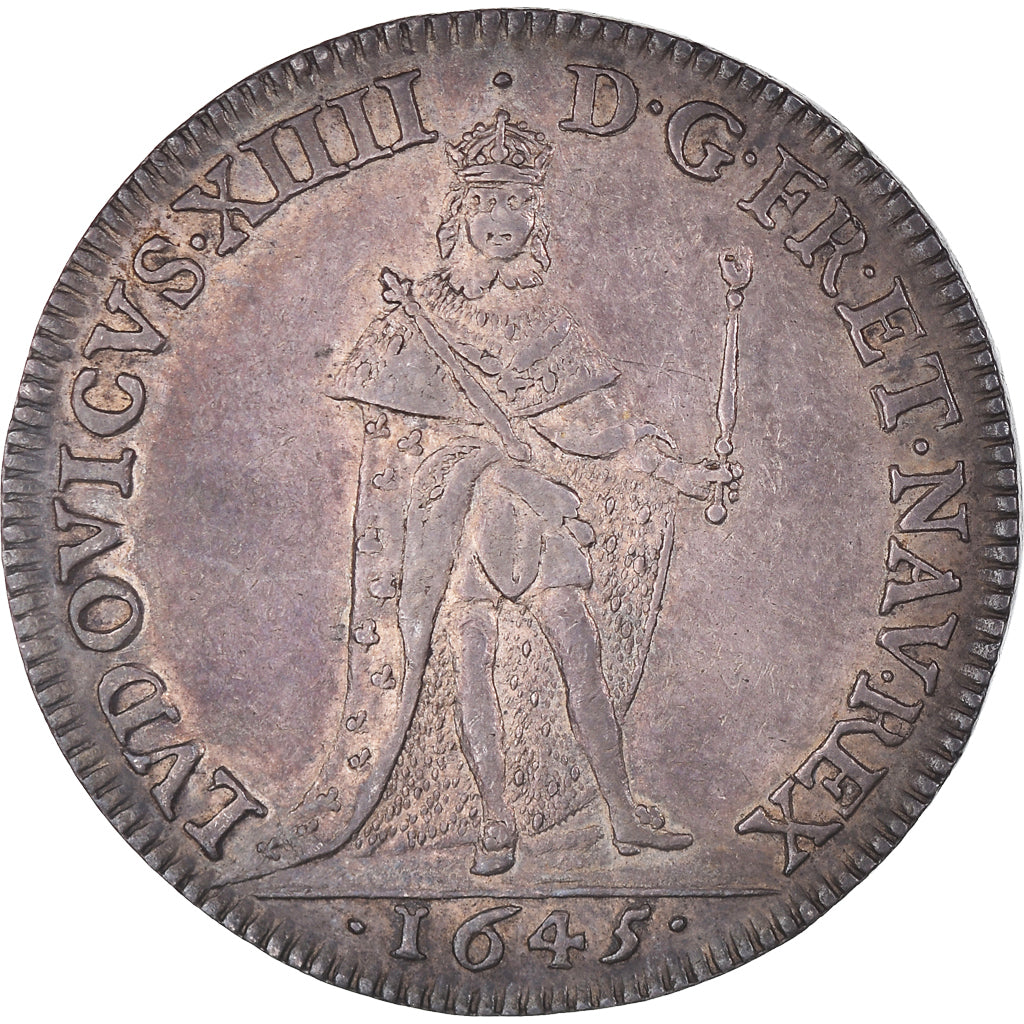 France, Token, Louis XIV, Parlement de Dijon, 1645, Silver, AU(55-58)