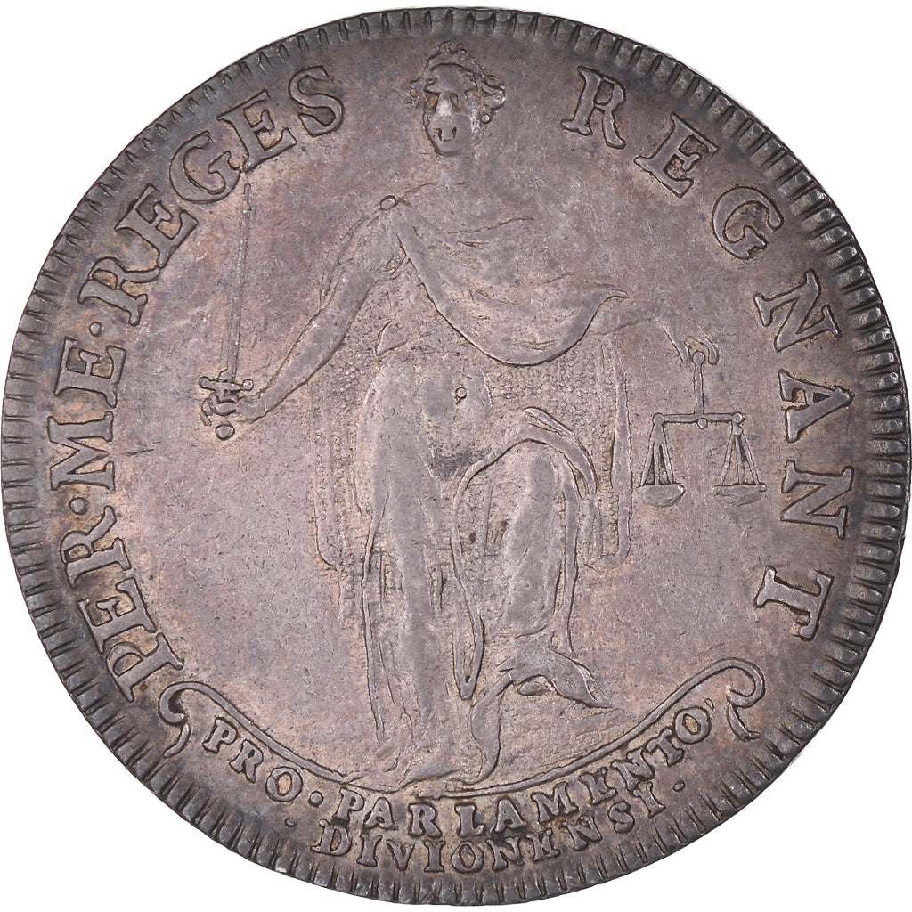 France, Token, Louis XIV, Parlement de Dijon, 1645, Silver, AU(55-58)