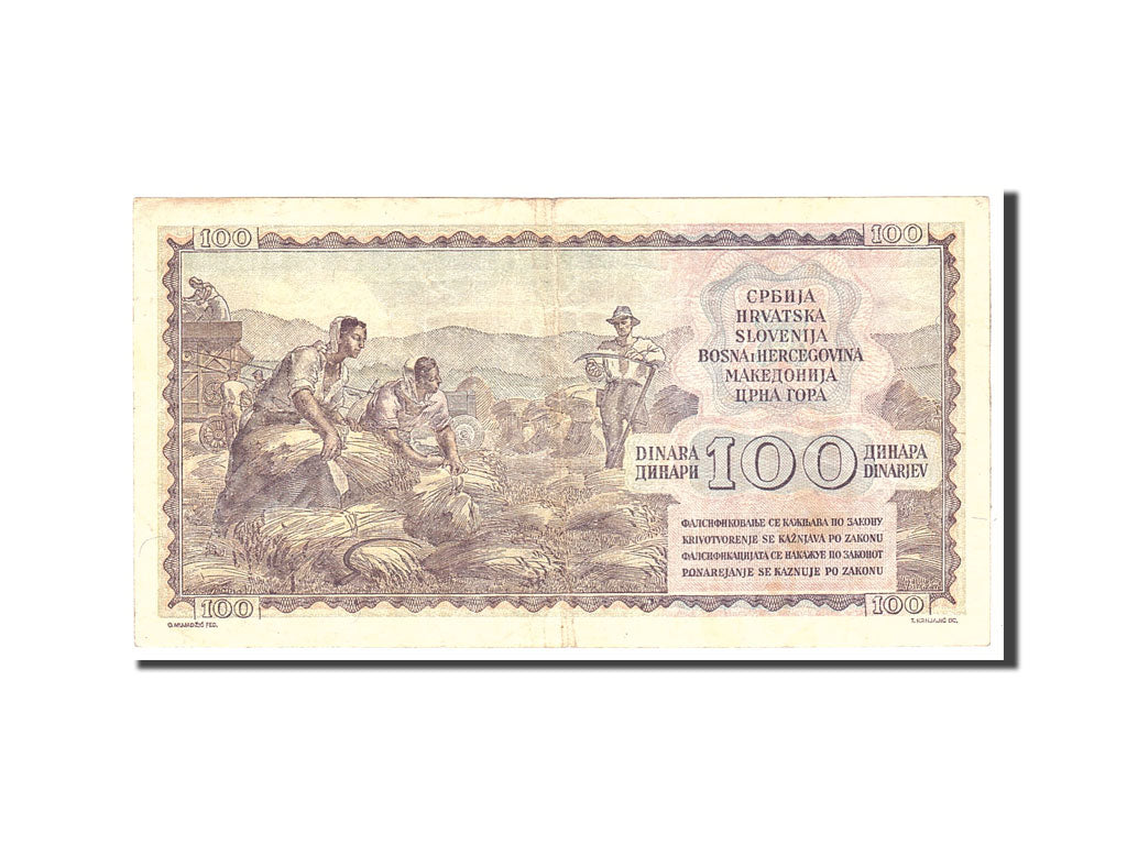 Billete, 100 Dinara, 1953, Yugoslavia, KM:68, 1953-05-01, BC
