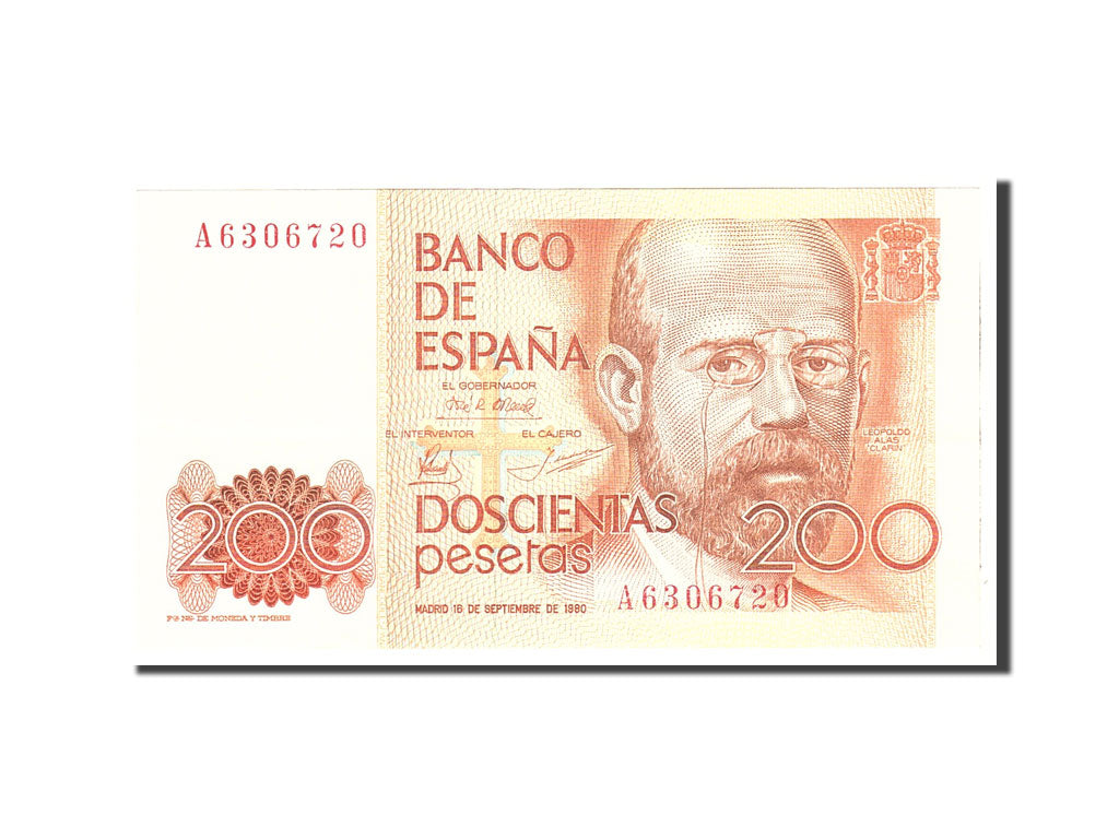 Banknote, Spain, 200 Pesetas, 1980, 1980-09-16, KM:156, UNC(63)