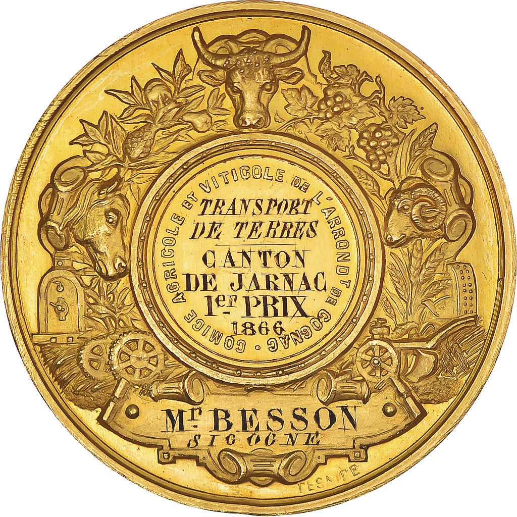 Frankrijk, Medaille, Napoléon III, Comice Agricole de Cognac, Canton de Jarnac