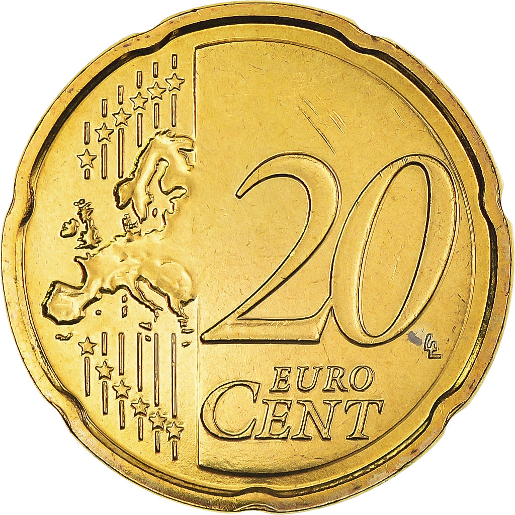 Francia, 20 Euro Cent, 2008, BU, FDC, Latón