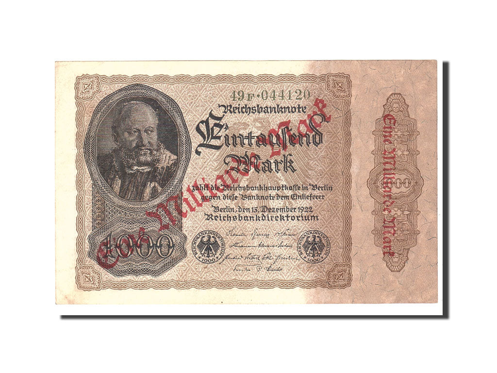 Banknote, Germany, 1 Milliarde Mark on 1000 Mark, 1922, 1922-12-15, KM:113a
