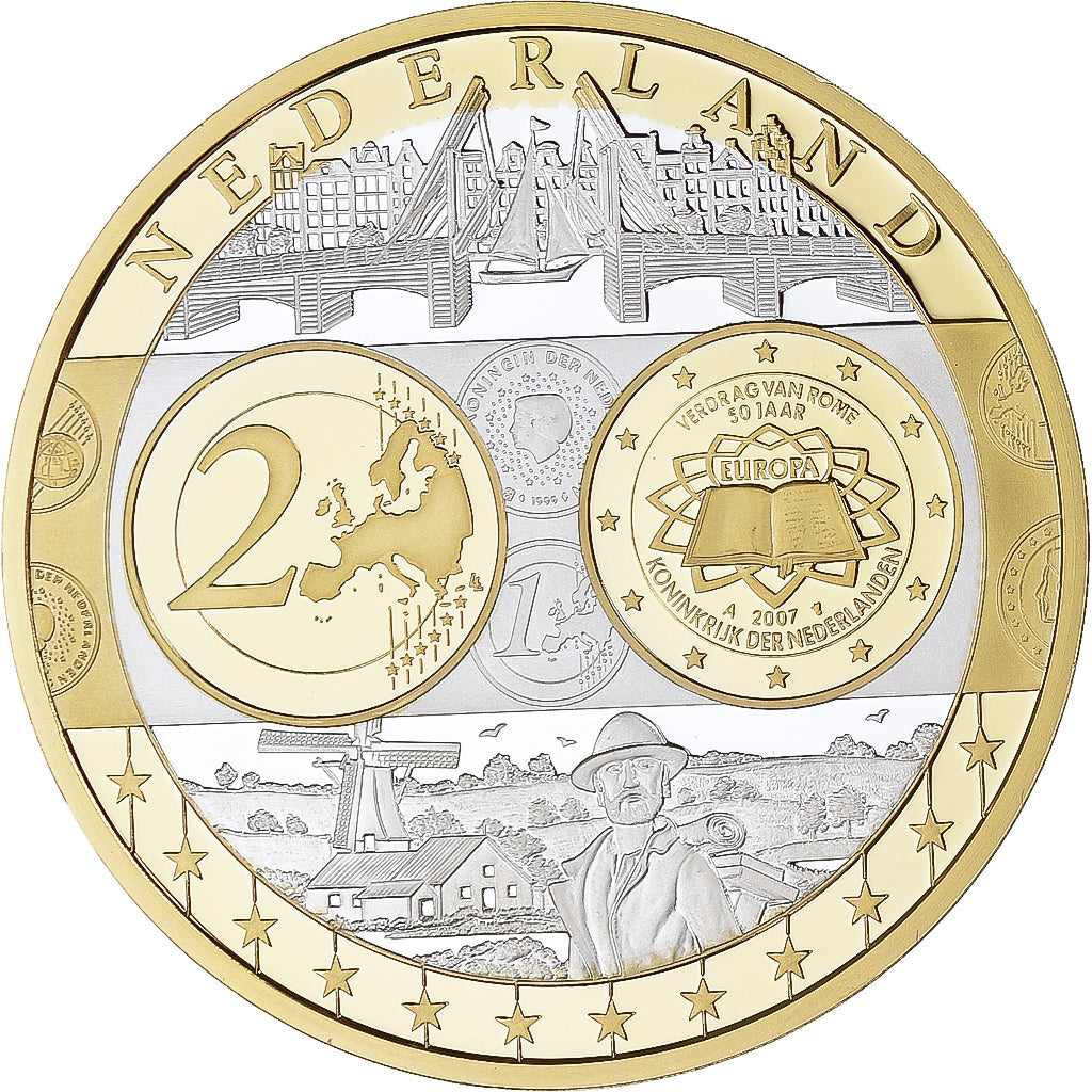 Nederland, Medaille, Euro, Europa, Politics, FDC, Zilver