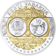 Estonia, Medal, Euro, Europa, Politics, MS(65-70), Silver
