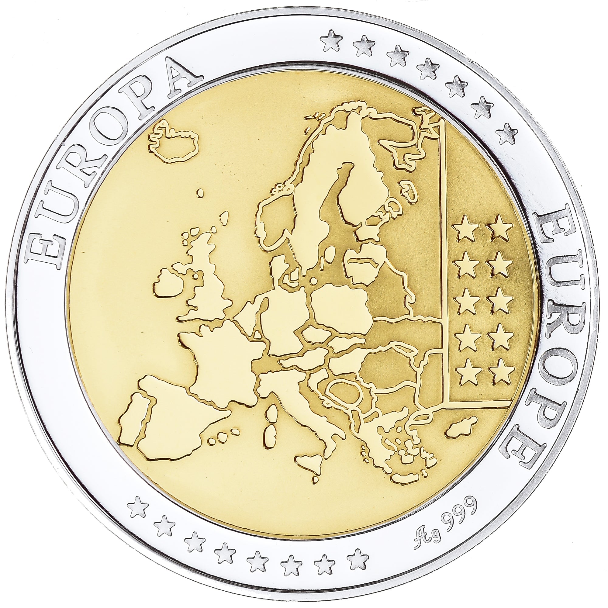Estonia, Medal, Euro, Europa, Politics, MS(65-70), Silver