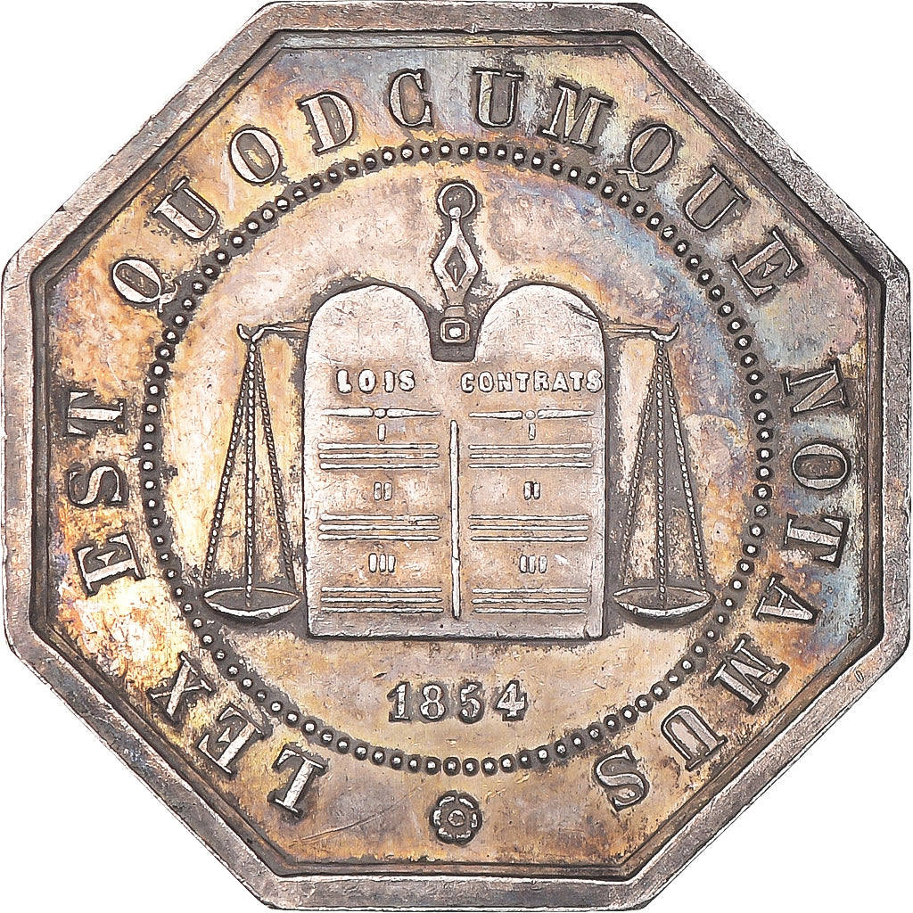 France, Token, Notary, Notaires de l'Arrondissement d'Amiens, 1854, MS(60-62)